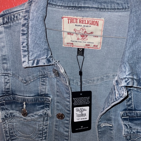 True Religion Light Wash Denim Jacket XL New with Tag - Picture 2 of 4